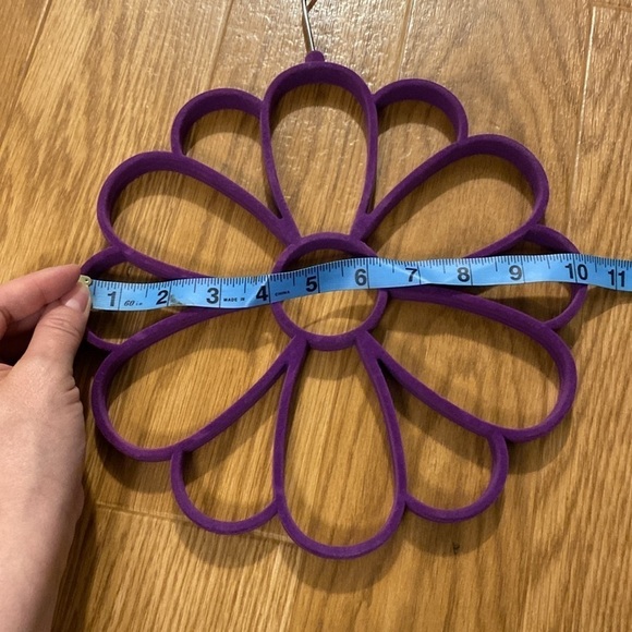 Grey & Purple Velvet  Feel Scarf Belt Tie Holders (Set of 2) - Picture 6 of 7